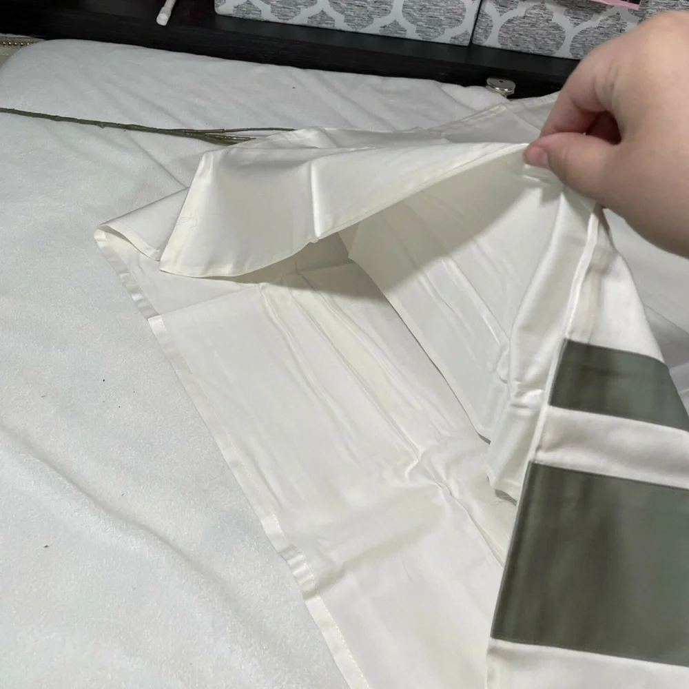 NIB [ 1 Euro ] Pillow Sham for Frette At Home Brenta in Ivory‎ / Sage Green